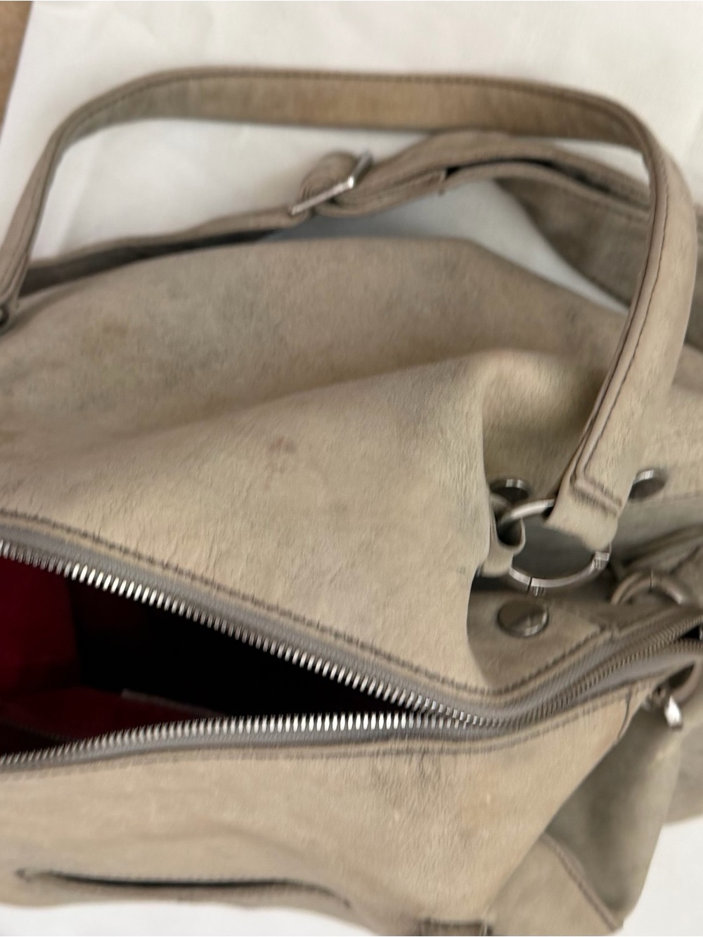 Hammitt Suede Studded Large Tote Bag in Taupe - Women's Shoulder Bag - Picture 10 of 15